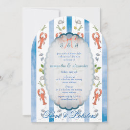 Liebe & Lobster Coquette Hochzeit Probe Dinner Einladung