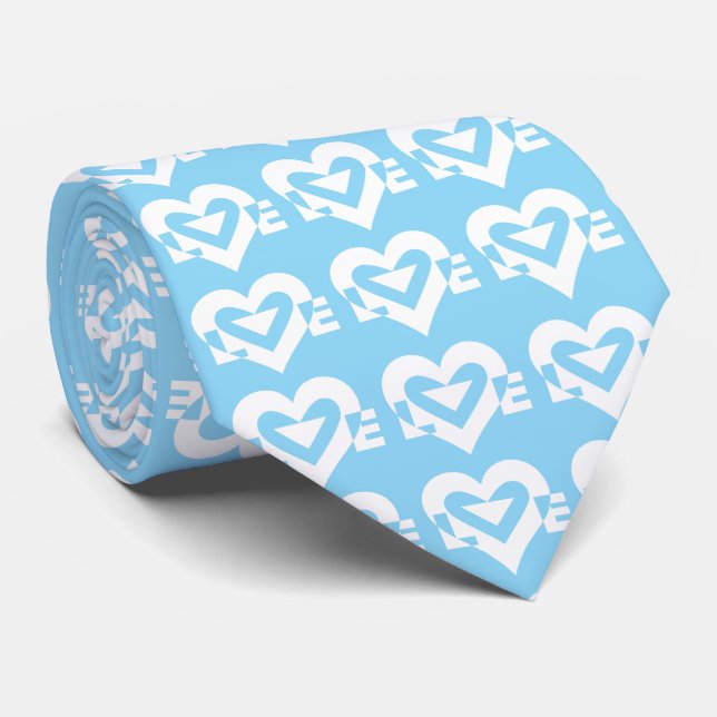 Liebe-Logo, blau und weiß Krawatte (Gerollt)