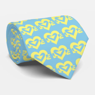 Liebe-Logo, Gelb und Blau Krawatte