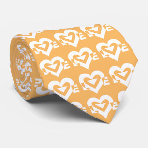 Liebe-Logo, orange und weiß Krawatte