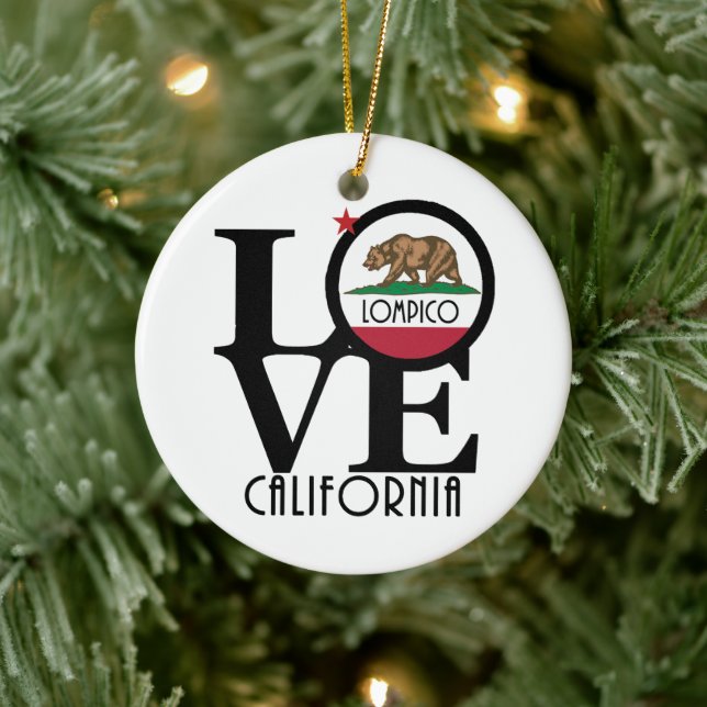 LIEBE Lompico Kalifornien Keramik Ornament (Baum)