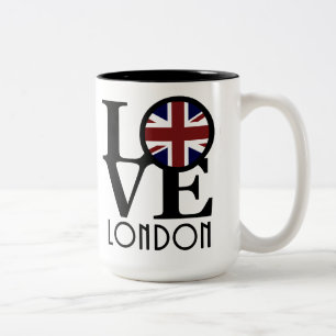 LIEBE London 15oz (britische Flagge) Zweifarbige Tasse