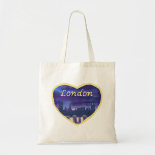 Liebe London Themse England Lila Sonnenuntergang K Tragetasche
