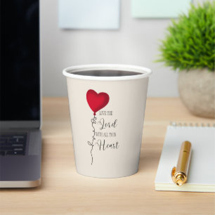 Liebe Lord & Heart Balloon Pappbecher