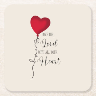 Liebe Lord & Heart Balloon Rechteckiger Pappuntersetzer