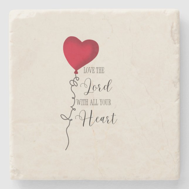 Liebe Lord & Heart Balloon Steinuntersetzer (Vorderseite)