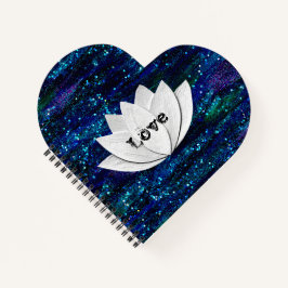 Liebe Lotus Blume Galaxy Herzform Notebook Notizbuch