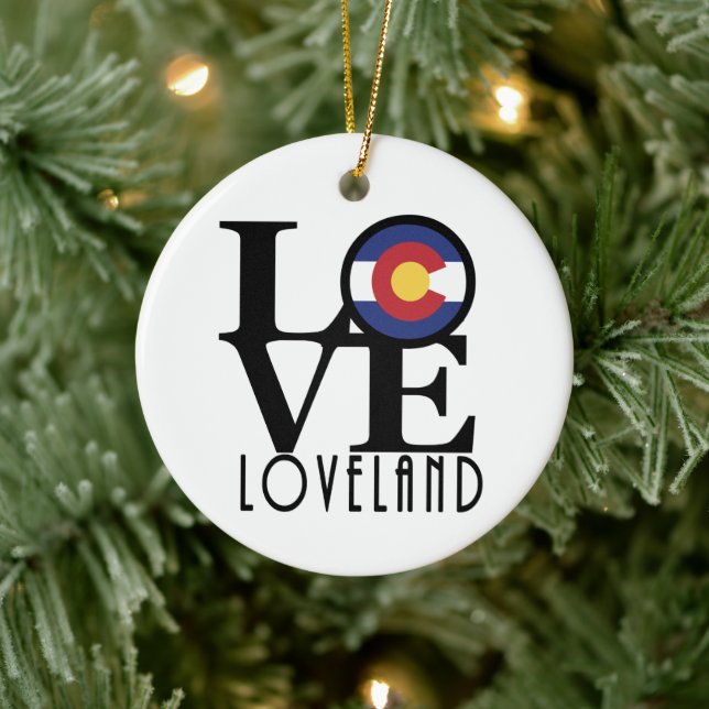 LIEBE Loveland Colorado Keramik Ornament (Baum)