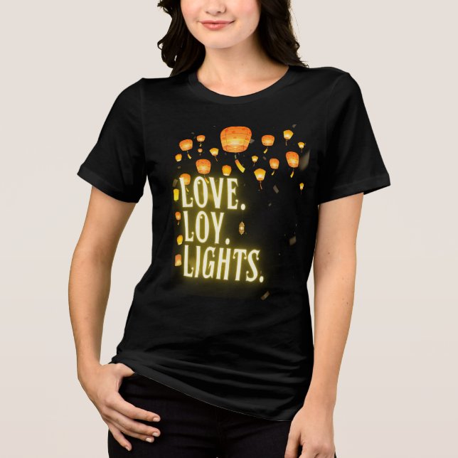 Liebe Loy Lights - Frauen gedruckt Tri-Blend Shirt (Vorderseite)