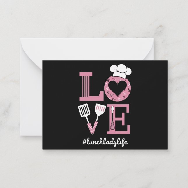 Liebe Lunch Lady Life Funny Valentinstag Geschenke Mitteilungskarte (Vorderseite)