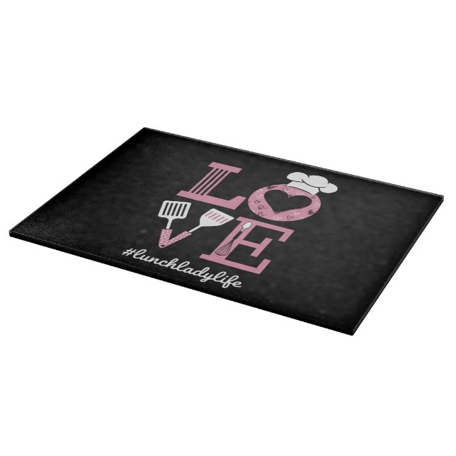 Liebe Lunch Lady Life Funny Valentinstag Geschenke Schneidebrett (Ecke)