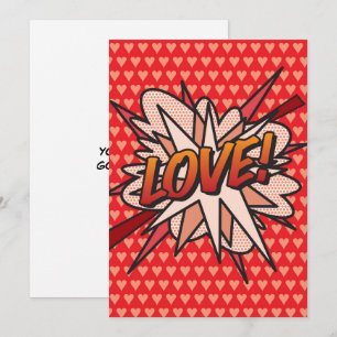 LIEBE Lustige Retro-Comic- Pop-Art Einladung