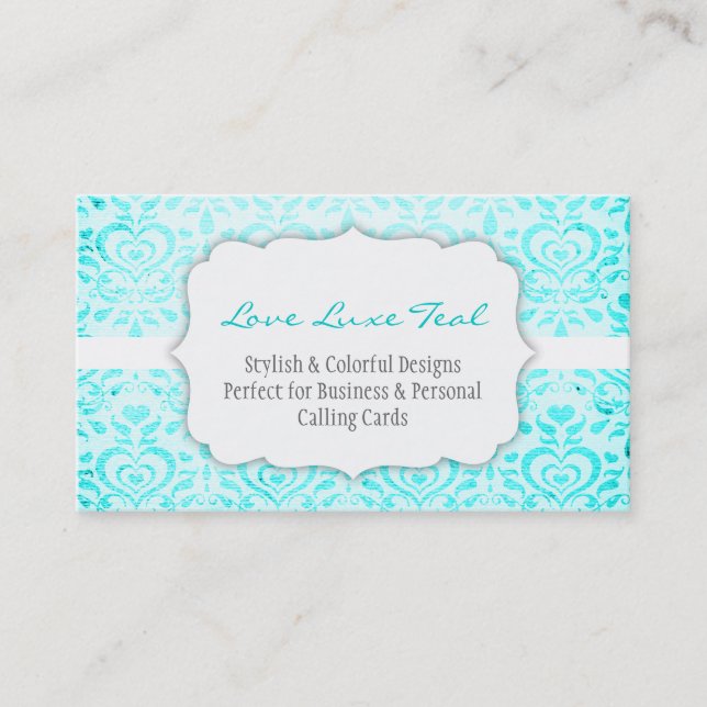 Liebe Luxe aquamarines Bizcard Visitenkarte (Vorderseite)