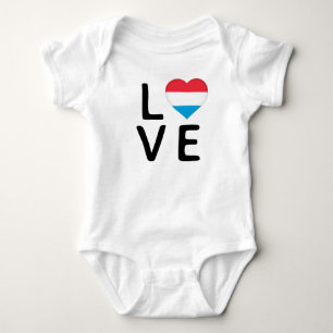 Liebe - Luxemburger Flagge Baby Strampler
