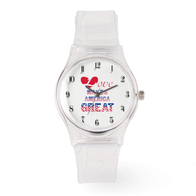 Liebe macht Amerika groß Armbanduhr (Vorderseite)
