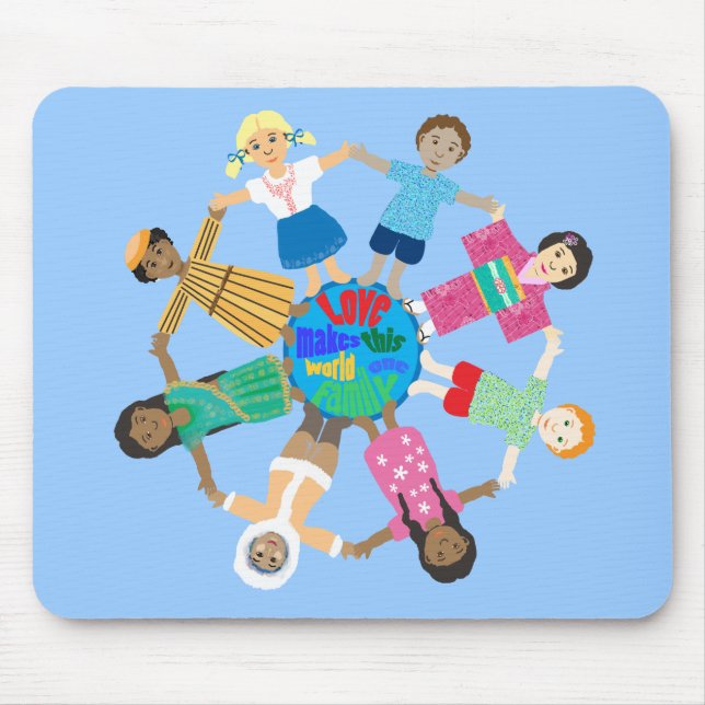 Liebe macht diese Welt zu einer Familie Mousepad (Vorne)