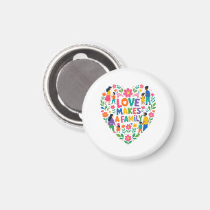 Liebe Macht Ein Familien-Blumen-Herz-Shirt Magnet