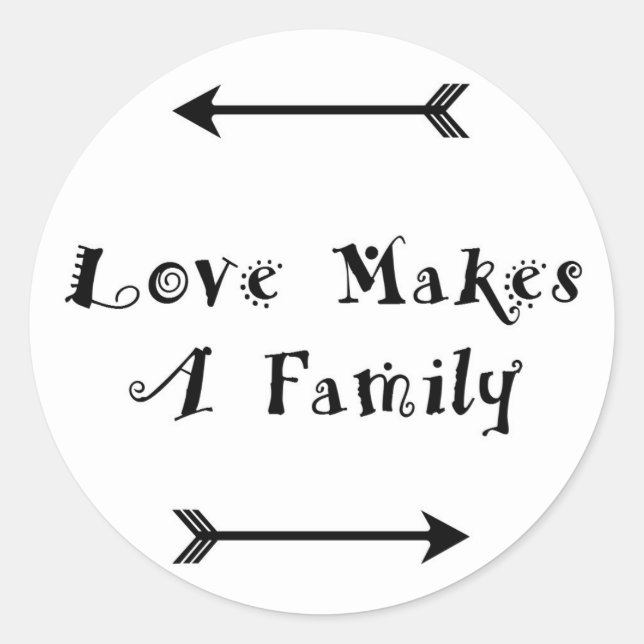 Liebe macht Familie - Adoption für Eltern Runder Aufkleber (Vorderseite)