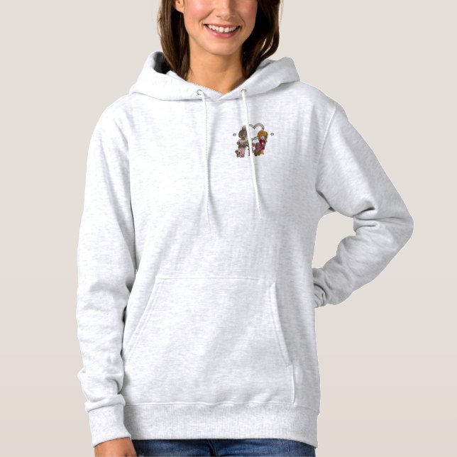 Liebe macht Familie durch Ainsley-Women's Navy Hoo Hoodie (Vorderseite)