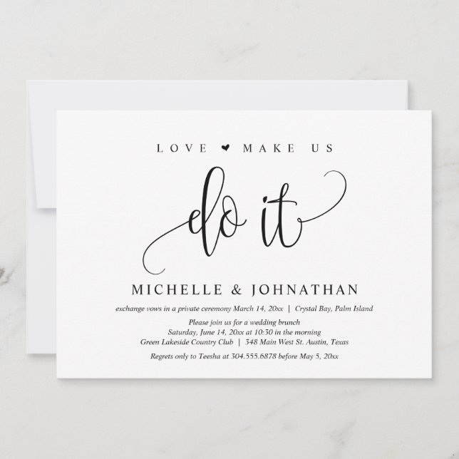Liebe macht uns dazu, Hochzeitfeier Einladung (Vorderseite)