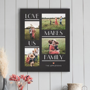 Liebe macht uns zur Familie, editierbare Farbverpa Leinwanddruck