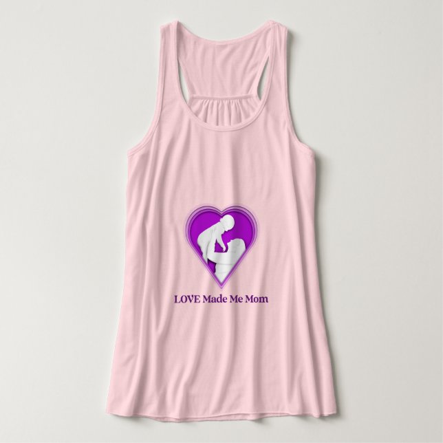 Liebe machte mich zur Mama Adoptivmutter Tank Top (Design Vorderseite)