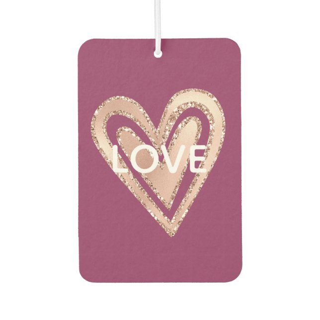 Liebe Magenta Blush Pink Herz Autolufterfrischer (Vorderseite)