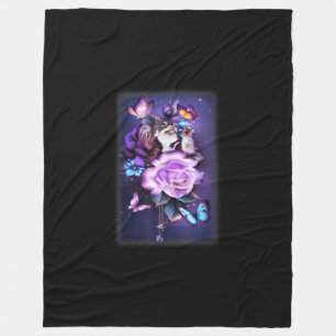 Liebe Magical Chihuahua Lila Rose Blume Fleecedecke