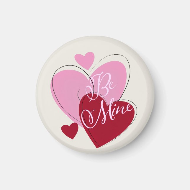 Liebe Magnet für süß rosa und rotes Herz (Vorne)