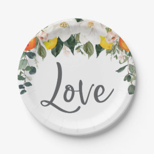 Liebe Magnolie Zitrus Papierplatten Pappteller