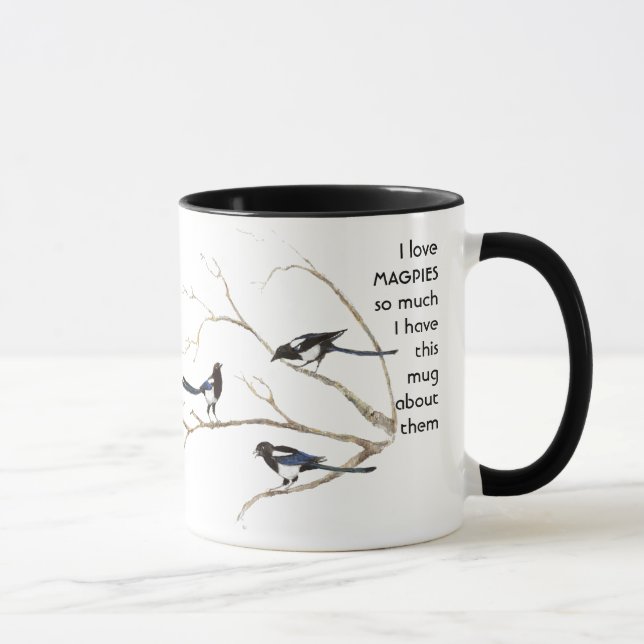 Liebe MAGPIES so viel Spaß Zitat Tasse (Rechts)