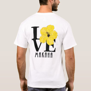 LIEBE Makaha Hawaii gelber Hibiskus (hinterer T-Shirt