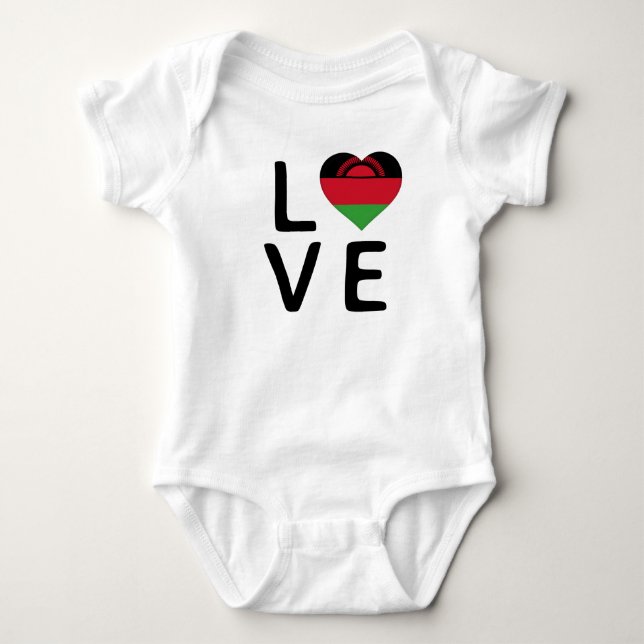Liebe - Malawi-Flagge Baby Strampler (Vorderseite)