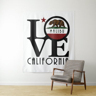 LIEBE Malibu Kalifornien Wandteppich