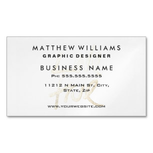 "Liebe-malte wahres" Typografie-Imitat Gold u. Magnetische Visitenkarte