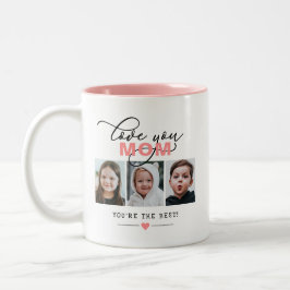 Liebe Mama/anderer 3 Foto Benutzerdefinierter Text Zweifarbige Tasse