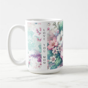 Liebe Mama   Aquarellfarbene Blume Kaffeetasse