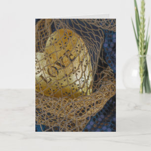 LIEBE Mama auf einem großen goldenen Herz mit blau Karte