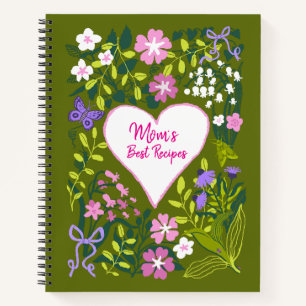Liebe Mama botanisches süßes Rezeptbuch Notizbuch