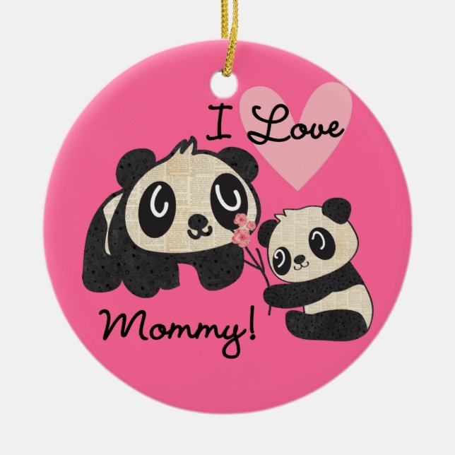 Liebe-Mama der Panda-I Keramik Ornament (Vorne)