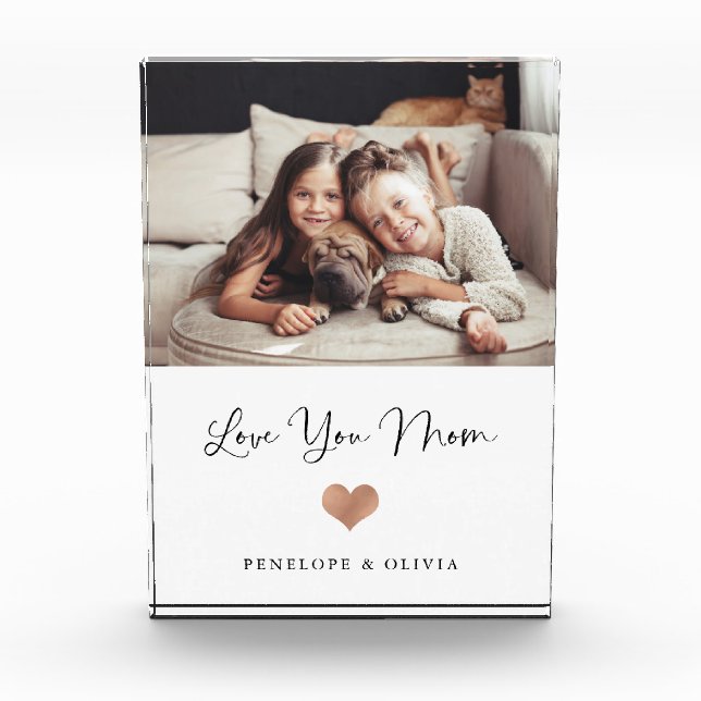 Liebe Mama| Drehbuch und Herz Fotoblock (Vorderseite)