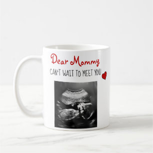 Liebe Mama kann nicht warten, Sie Sonogramm zu tre Kaffeetasse