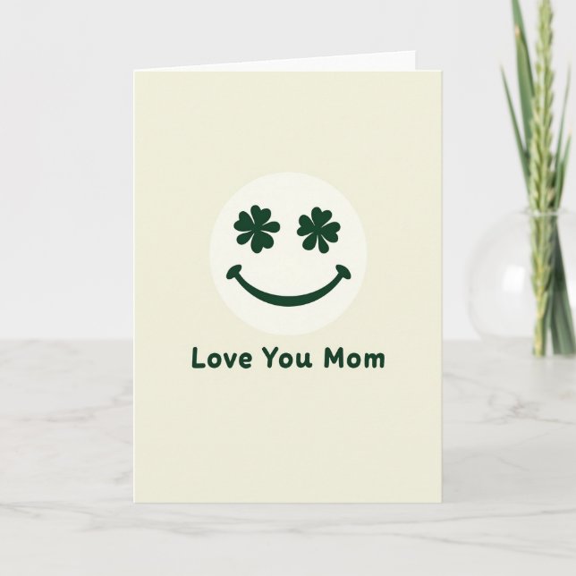Liebe Mama Lächelnde Gesichtskarte Karte (Vorderseite)