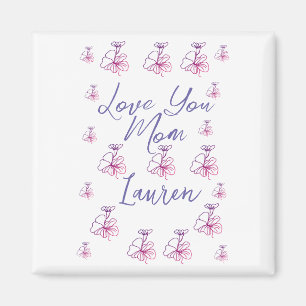 liebe mama lila mauve Blumen mauve name einfach Magnet