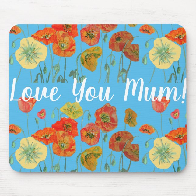 Liebe Mama Mohnblumen Blumen Computer-Mauspad Mousepad (Vorne)