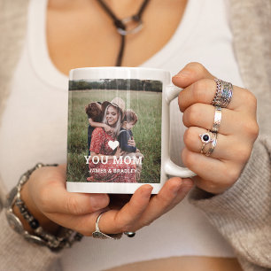 Liebe Mama Muttertag Familienfoto Weißes Herz Kaffeetasse