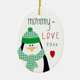Liebe MAMA niedliches Penguin-Weihnachtsgeschenk Keramik Ornament