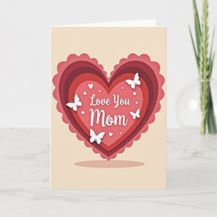 Liebe Mama Papier-Herzkarte Karte