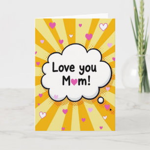 Liebe Mama Pop-Art-Grußkarte Karte
