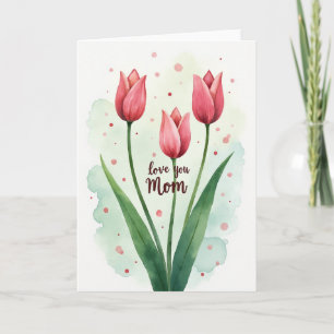 Liebe Mama Rosa Blüten Design Karte
